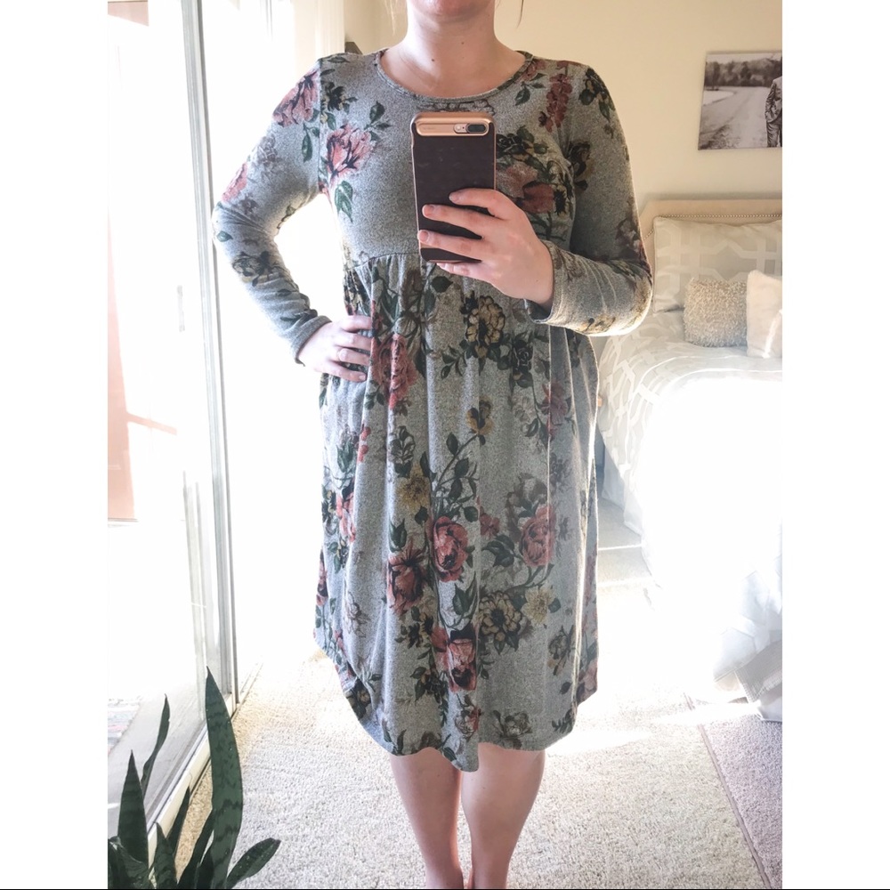 Winter floral dress